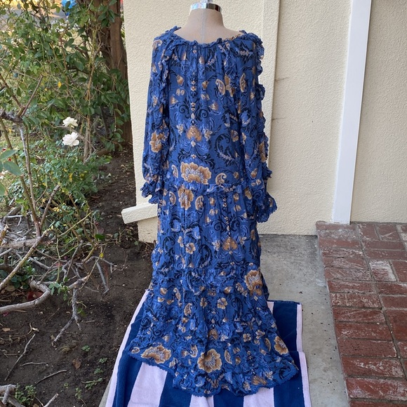 Spell & The Gypsy Blue Aurora stunning maxi tiered stunning bohemian dress. - Picture 9 of 16